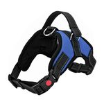 FYY Dog Harness No Pull, Breathable Adjustable Pet Harness Dog Vest Harness, Reflective Oxford Easy Control Dog Harness with Sturdy Handle for Small Medium Large Dogs M-Blue