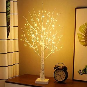 23GUANYI Arbre Lumineux en Bouleau avec 144 LED, Bonsaï de table Arbre artificiel pour fête de mariage Cadeau d'intérieur ou d'extérieur Décoration de bureau