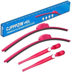 CJPPPZIW® Front Window Windshield Wiper Arm Cover Trim and Rose Red Wiper Blades for 2018-2024 Jeep Wrangler JL,Rose Red Exterior Accessories 4pcs