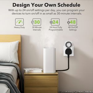 HBN 24-Hour Timer Plug Set – 3-Pack Mechanical Switch Sockets