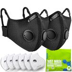 BASE CAMP Upgrade M Plus Dust Mask, Breathable Reusable Dust Face Mask with 6 Activated Carbon Filters for Woodworking Mowing (Modern2)
