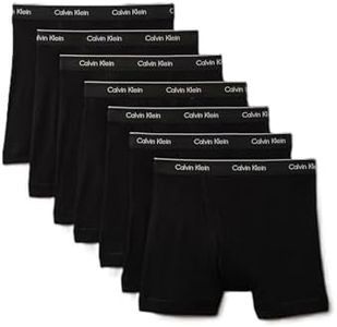 Calvin Klein Men's Cotton Classics 7-Pack Boxer Brief, 7 Black, Medium