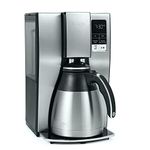 Mr. Coffee Programmable Coffee Maker | 10-Cup Coffee Machine with Thermal Carafe | Stainless Steel