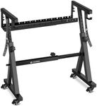 CAHAYA Keyboard Stand Piano Adjustable - Z Style Heavy Duty Digital Piano Stand Portable Folding Adjustable Piano Stand with Cable Management Tray and Wheels Fits 54-88 Key Electric Pianos