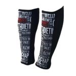 ROBUST FITNESS Shin Guards 1 Pair Protection & Compression Quick to Dry 5mm Neoprene Front Breathable Back (Black/Word Art Large)