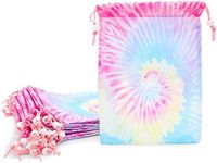 BLUE PANDA 20 Pack Tie Dye Drawstring Gift Bags for Birthday Party Favors, Goodies, Treats (7 x 10 In)