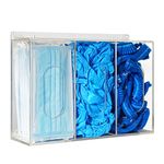 Aphbrada Hairnet & Shoe Cover Dispenser Triple Disposable Mask Plastic Glove Box Holder with Lid Wall Mount Acrylic Clear Storage Containers for Organizing Sanitation Tool Case, Clear