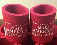 2 PC Trump 2020 Beer can cooler beverage RED MAGA Old Style Foam Donald J Trump