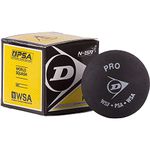 Vector X Dunlop Pro Double Dot Rubber Squash Ball, Pack of 4 (Black) - Standard Size