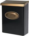 Architectural Mailboxes Designer Galvanized Steel, Locking, Wall Mount Mailbox, DVKGB00AM, Black & Brushed Brass, Medium Capacity