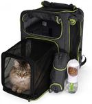 Set4Pets Expandable Cat Carrier Backpack for Cats & Small Dogs, Gray/Green
