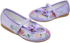 CCJRLM Encanto Mirabel Isabela Shoes for Girls Costume Cosplay Dress Up Embroidery Mary-Jane Ballet Shoes Purple