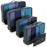 OW-Travel Easy to Organise Packing Cubes for Suitcases. 2 Medium 2 Large Travel Cubes and Zipper Organiser for Travel Bag Backpack Luggage.Travel Accessories Gifts Holiday Essentials. 5Pcs Black