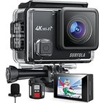 Surfola 4K 30fps Action Camera SF230, 131ft Waterproof Underwater Camera for Snorkeling, 20MP WiFi EIS Camera for Vlogging, External Mic, 2 Rechargeable Batteries, Remote Control, Accessories Kit