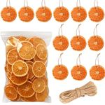 50 Pcs Dried Orange Slices, with 50Pcs Hemp Rope, Christmas Wreath Making Supplies for X-mas Tree Decoration, DIY Crafts, Present Wrapping