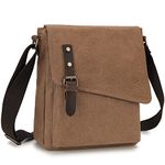Messenger Bag,Unisex Shoulder Bag Small Water Resistant Men Canvas Crossbody Bag Black VONXURY (Khaki)