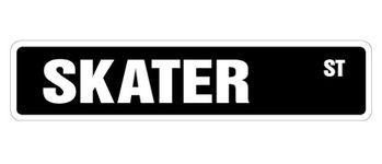 Skater Street Sign Skateboarding Helmet Skate Board ice | Indoor/Outdoor | 18" Wide