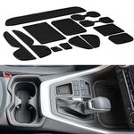 D-Lumina Fit Toyota RAV4 2019 2020 13Piece/Set Premium Groove Mats Liners - Cup Holder, Center Console, Door Pocket Inserts, Car Interior Non-Slip Anti Dust Rubber Mat, Black
