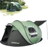 WYDHven Pop Up Tents for Camping, 4 Person Camping Tent with Extra Storage, UV Protection Waterproof Tent Fully Taped Seams, 2 Doors Easy Pop Up Tent for Camping, Hiking and Traveling