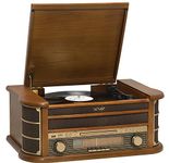 Denver Electronics MCR-50 Turntable Brown - Turntables (Brown, 33 1/3.45.78 rpm, AM, FM, USB, LCD, 5W)