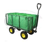 DJM Heavy Duty Metal Garden Wheelbarrow Garden Cart Barrow Trolley Wheels