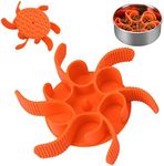 Anipaw Dog Slow Feeder Dog Bowls Silicone Spiral Dog Food Bowls Feeder Insert to Slow Down Eating for Large Medium Small Breed Dogs Perfect with Stainless Steel Glass Ceramic Dog Bowls (Orange)