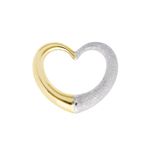 Lucchetta - 9ct Gold Heart Shaped Pendant - Flying Floating Charm for Necklaces with Stardust Effect, Women's Pendants from Italy