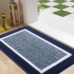 Colorxy Indoor Door Mat, Non-Slip Absorbent Resist Dirt Entrance Mat, Durable Low-Profile Inside Floor Mats, Washable Front Indoor Doormats for Entryway, 32''x20'', Navy