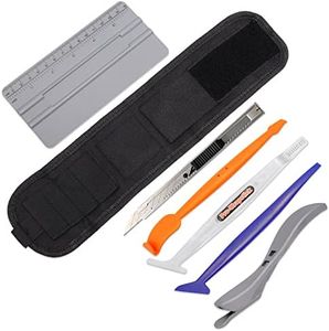 FOSHIO Car Vinyl Wrap Magnetic Wristband Tools Kit Include Adjustable Strap Wrist Band Belt Organizer, Soft Micro Stick Squeegee, Magnet Edged Fold Squeegee, Safety Cutter & Retractable Utility Knife