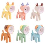 Ygapuzi 6PCS Mini Led Kids Desk Lamp Cute Small Phone Holder, Dog/Deer Shape Night Light Adjustable Phone Stand DIY Cute Animal Led Night Lights for Kids Room Students Night Study and Bedroom Bedside