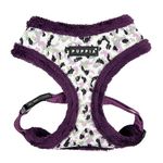 Puppia Huxley Dog Harness Over-The-Head Warm Winter Leopard Pattern Adjustable Chest for Small and Medium Dog, Purple, Large