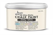 Chalk Paint Light Colors | 500 ML - Ultra Matt Finish | Water Base Acrylic Paint | Coverage : 25 to 50 Sq. Ft. | Apply on Surfaces Like Walls, Boards, Furniture & Home Decor Products (Milky White)