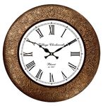 RoyalsCart Classic Metal Analog Wall Clock for Elegant Home Decor, Office, School, Gym, Shop and Gifting || Clock Size - 16 x 16 inches [KTWC213]