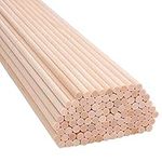 H&S Wooden Sticks Wood Dowel Rods - 100pcs 15cm x 4mm Craft Unfinished Natural Wood Dowel Rod - Craft Dowel Rods - Wooden Dowels for Crafting - Wooden Dowels Rods - Wooden Sticks for Crafting