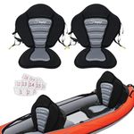 Kayak Seat - Premium Canoe Seat with Back Support, Thickened Kayak Seat,SUP and Paddle Board Seat – Water-Repellent Cushion – Ideal for Fishing, Rowboats, and More (Black+Gray, 2 pcs)