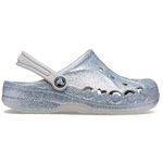 Crocs Unisex-Child Baya Glitter Clogs K Sil, 11 UK, Silver