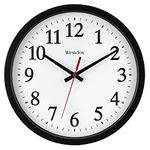 Westclox 14" Round Electric Powered Office Wall Clock, Black