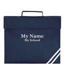 Personalised School Book Bag for Children Music Homework Bags for Kids for School Uniform Logo Upload Girl Or Boy with Name Navy Blue