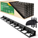 Flexible Lawn Edging 12 m - Invisible Plastic Garden Edge with 50 Securing Pegs - Easy to Use, Weather Resistant - Grass, Flowerbed & Path Border Edging, Height 55 mm, Black