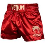 Venum, Classic Muay Thai Shorts, Men's, XL, Bordeaux/Gold