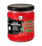 Cherry Bomb Odor Eliminating Highly Fragranced Candle - Eliminates 95% of Pet, Smoke, Food, and Other Smells Quickly - Up to 80 Hour Burn time - 12 Ounce Premium Soy Blend