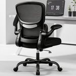 BESTFAIR Home Office Desk Chair, Ergonomic Office Chair with Lumbar Support and Adjustable Armrests, Office Chair, Breathable Mesh Mid Back Computer Chair, Modern Comfy Desk Chair