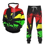 Men's 2 Piece Tracksuit Set Trippy Marijuana Weed Cannabis Leaf Jogging Activewear Hoodies Casual Sweatsuit, White 1, XX-Large