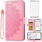 Asuwish Compatible with LG Velvet 5G/LGVelvet Verizon G5 UW T-Mobile 2020 Wallet Case Tempered Glass Screen Protector Card Holder Flip Wrist Strap Cell Phone Cover for LM G900UM 4G Tmobile Rose Gold