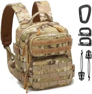 YASHALY 9L Mini Tactical Backpack Men Women Small Assault Rucksack Water-proof GYM Hiking Bug Out Bag with molle attachments, Cp, mini, Sport