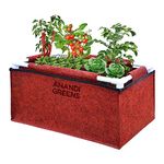 Anandi Green's 400 GSM Geo Fabric Rectangular Plant Grow Bag with PVC Pipe Support Suitable for Vegetable Outdoor Terrace Gardening Bag Size (Maroon 2Lx1Wx1H Fit)