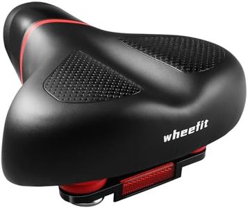 Wheefit Wide Bike Seat Cushion Comfort for Men Women, Padded Bicycle Seat for Heavy Riders, City Road Saddle for Long Rides, Shock Absorbing, Waterproof, Universal Fit for Standard Bikes