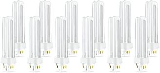 PLC-18W 841, 4 Pin G24q-2, 18 Watt Double Tube, Compact Fluorescent Light Bulb, Pack of 8, Replaces Sylvania 20672 (4100 Kelvin, Cool White)