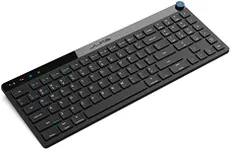 JLab JBuds Wireless Keyboard, Black, 95 Keys, Connect Via Bluetooth or USB Wireless Dongle, Multi-Device Toggle, Soft Touch Keys, Smart Media Knob, Custom User Profiles, Rechargeable (1 Pack)