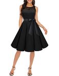 Bbonlinedress Women's 1950s Vintage Rockabilly Swing Dress Lace Cocktail Prom Party Dress, Aa-black, Large